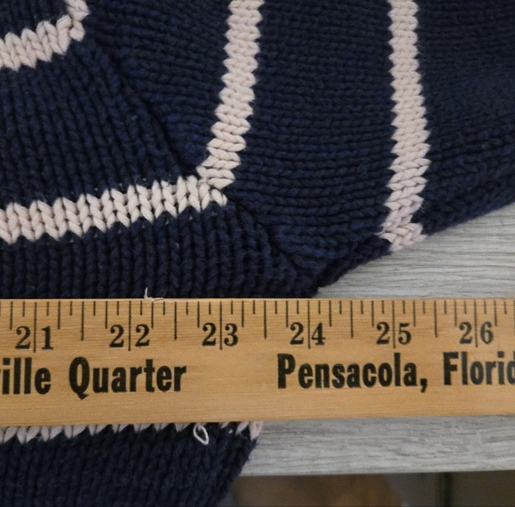 Polo Ralph Lauren Sweater Stripes Womens Size XL Red Shoulder Patches Cotton Hea - Picture 6 of 7